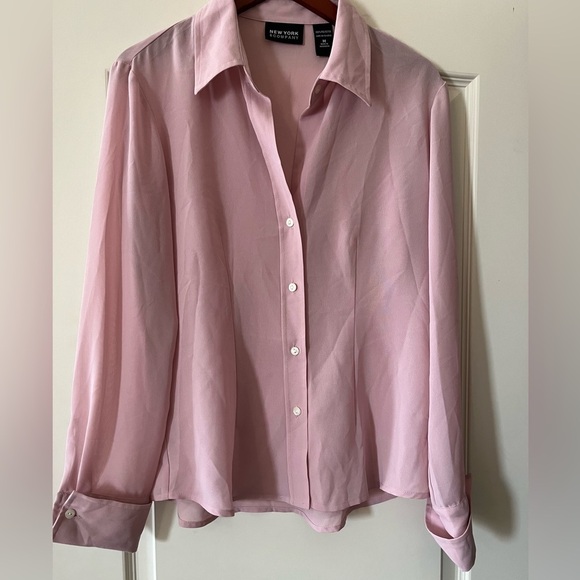 New York & Company Pale Pink Polyester Blouse women’s size medium - Picture 7 of 12